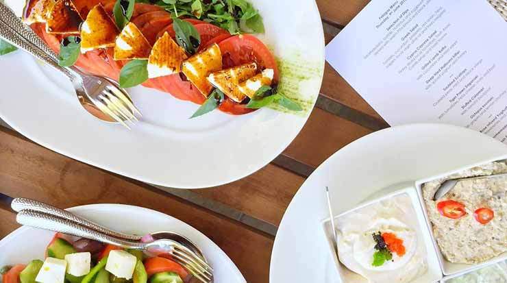 A mouthwatering meze full of fresh ingredients from Pelagos, the poolside Taverna of Anassa Hotel