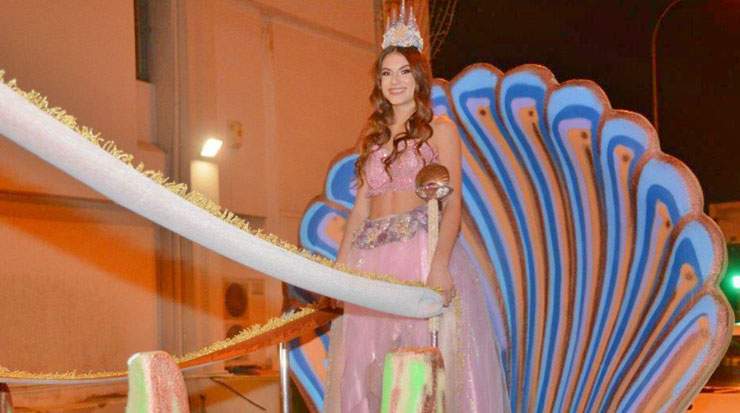 Armenaki made her entrance on a float 