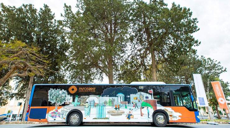 Paphos Buses Adorned with Art