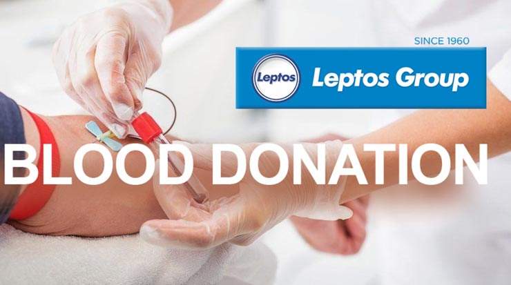 Leptos Group blood donation event 