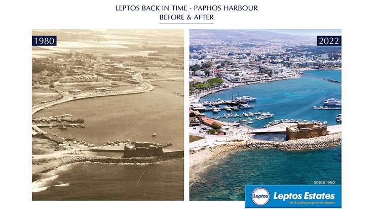 Paphos Harbour before and after