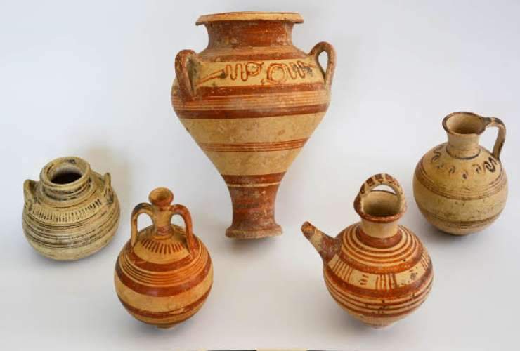 Finds include these Mycenaean vessels