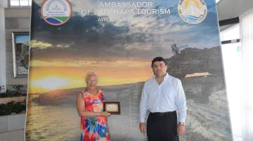 Sue Creed Awarded for making 45 visits to Ayia Napa 