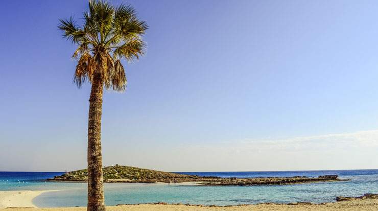 Stretching 500 m, Nissi Beach is one of the island’s most visited each year