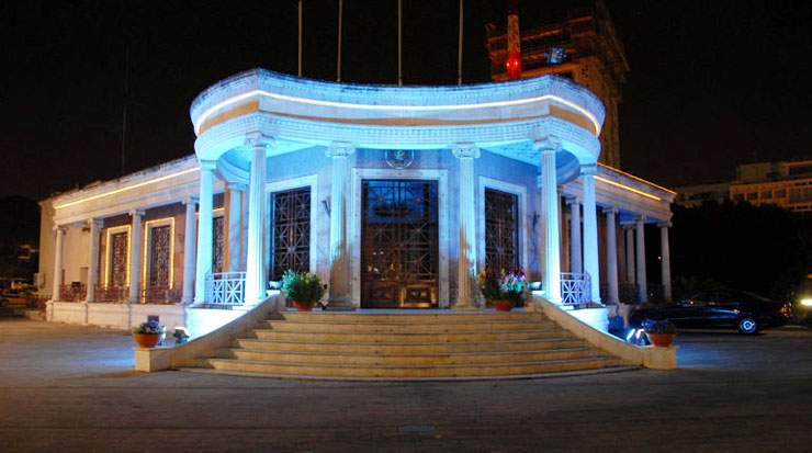 Historical Buildings in Cyprus burned blue in support of National Autism Day