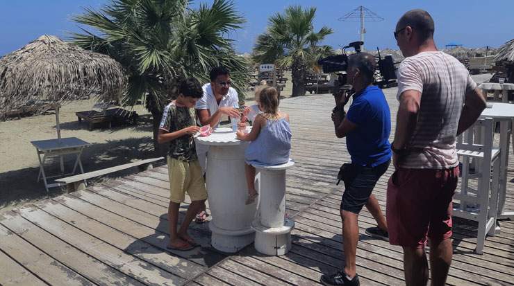 Peter Andre enjoyed Larnaca with three of his four children 