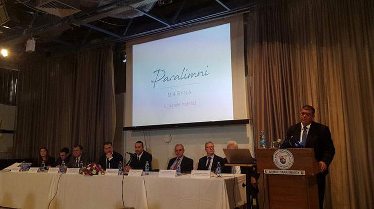 From Right: Theodoros Pyrillis, mayor, Paralimni, and development associates 