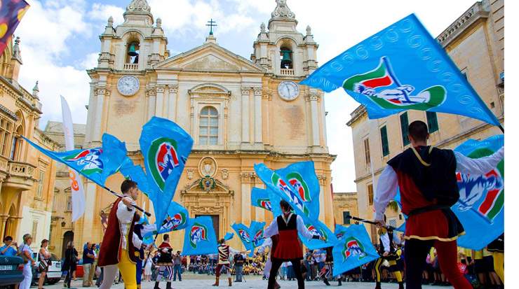 Flag wavers at Malta festival