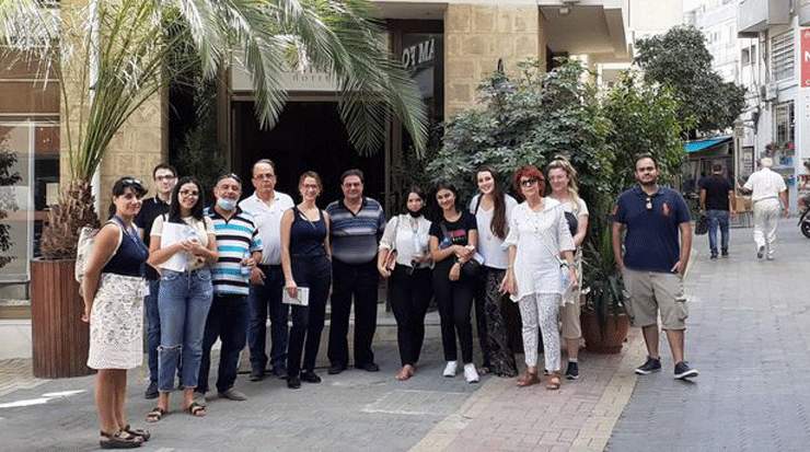 Hotel receptionists taking a tour of Nicosia