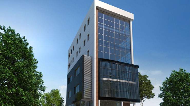 The centrally-located new building will provide a contemporary office space